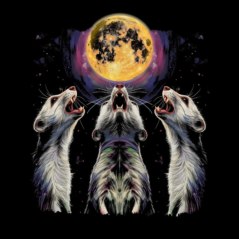 Ferret Pet Howling Moon