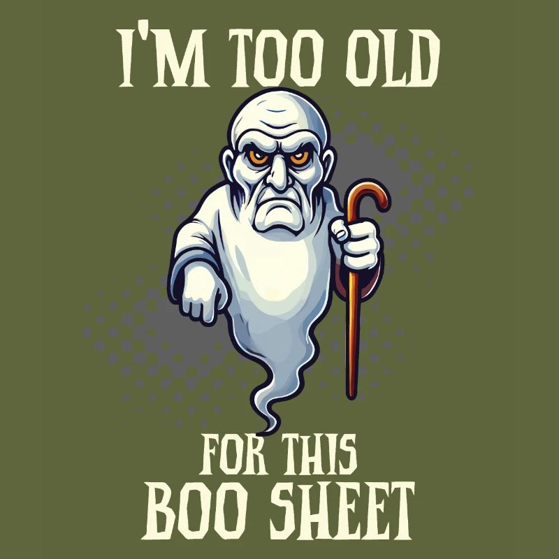 Grumpy Boo Sheet Ghost Funny Saying Design