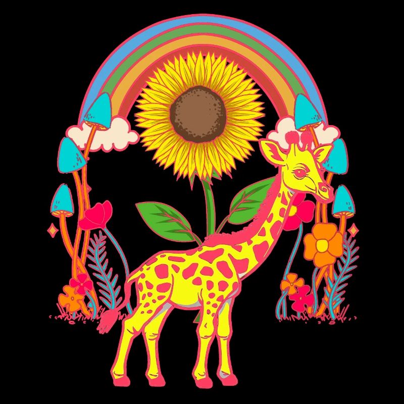 Giraffe Giraffen Regenbogen Blumen Kinder Kind