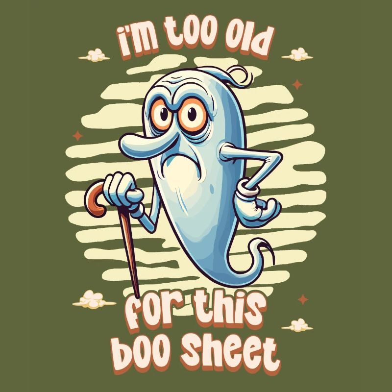 Funny Saying Design Grumpy Old Ghost