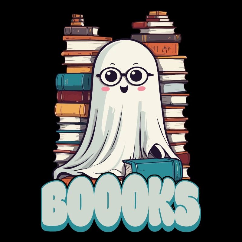 Cute Book Lover Ghost