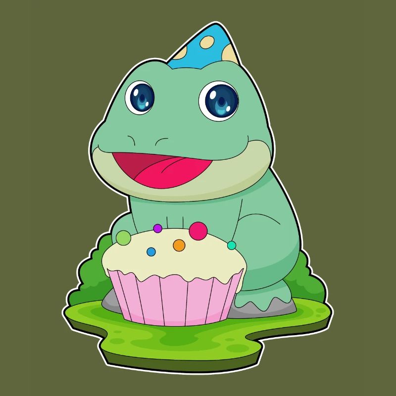 Frog Birthday Cupcake