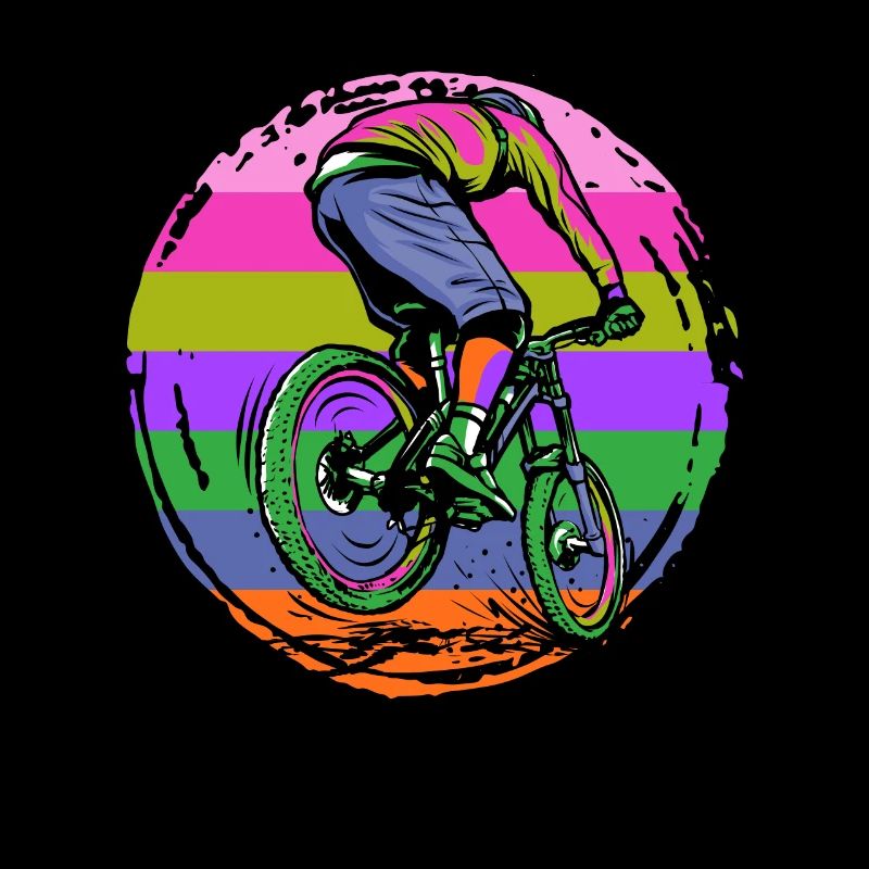 Graphique d’action de vélo de montagne coloré