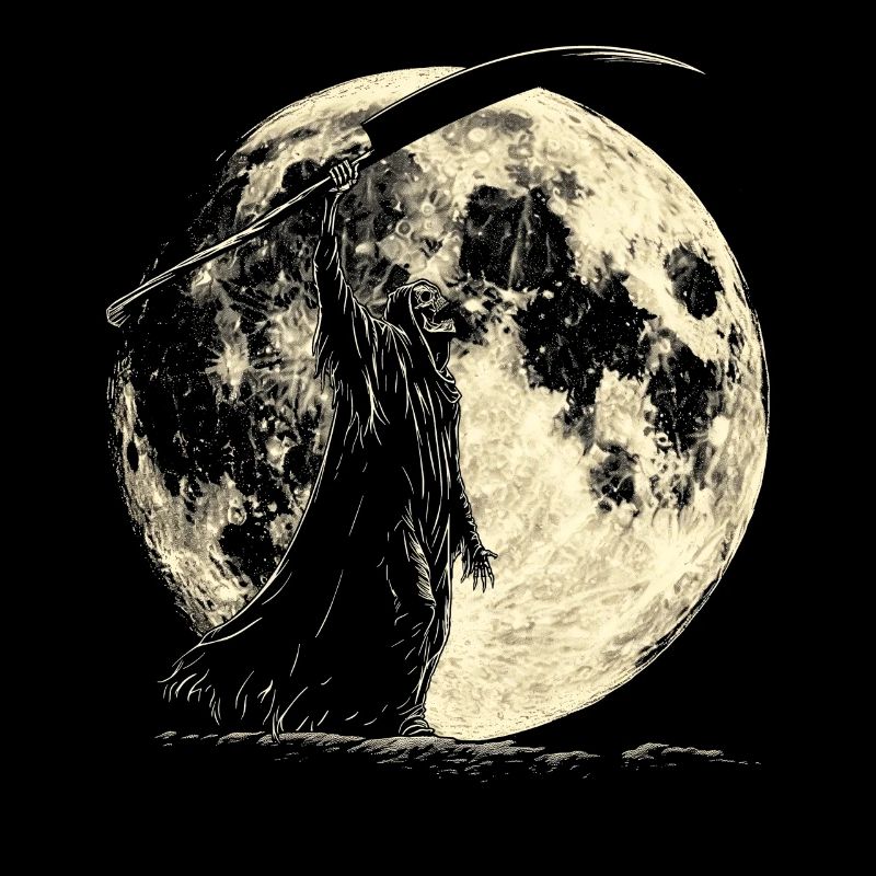 Sensenmann Der Tod Heulender Mond