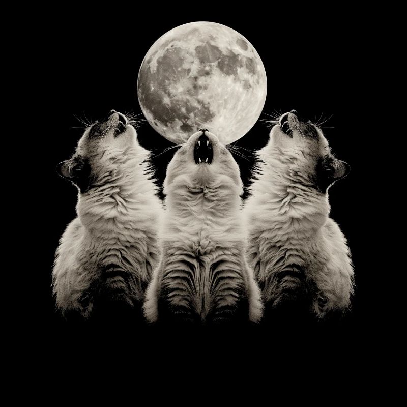 Himalayan Cat Howling Moon
