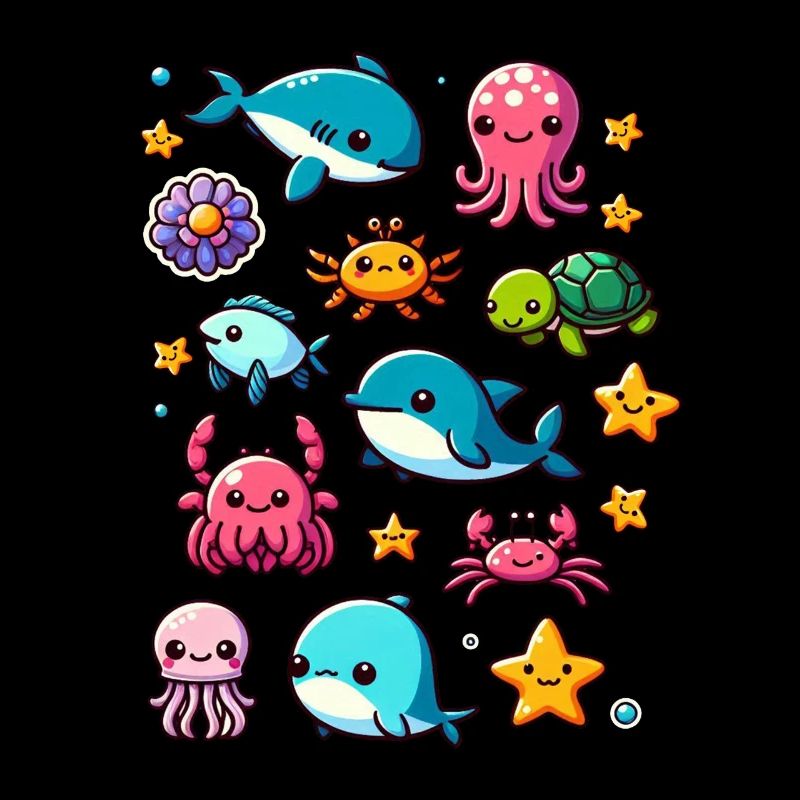 Créatures marines colorées pour les enfants Créatures marines