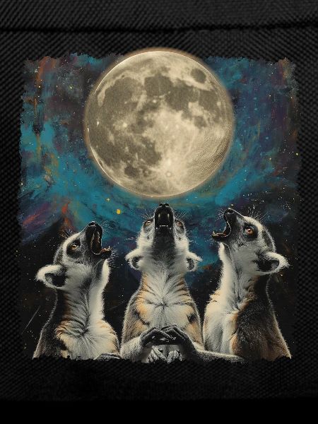 Lemur Ringtail Howling Moon