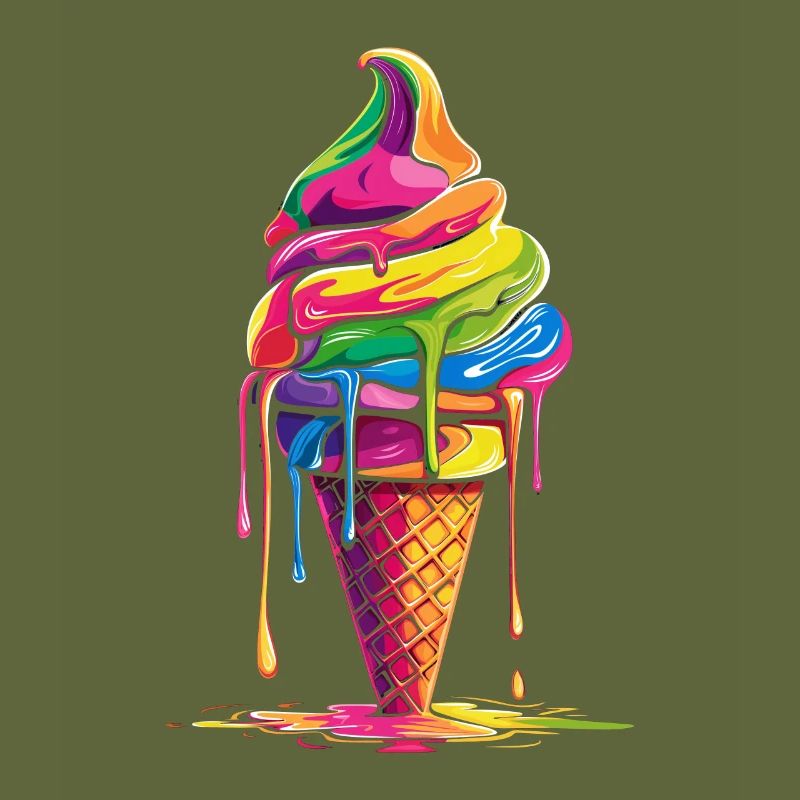 Cornet de crème glacée Popart