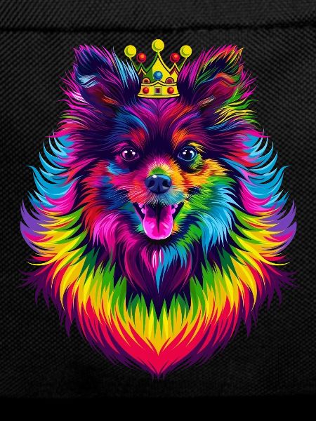Keeshond Dog Crown Popart