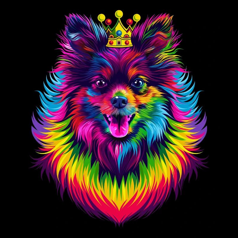 Keeshond Hundekrone Popart