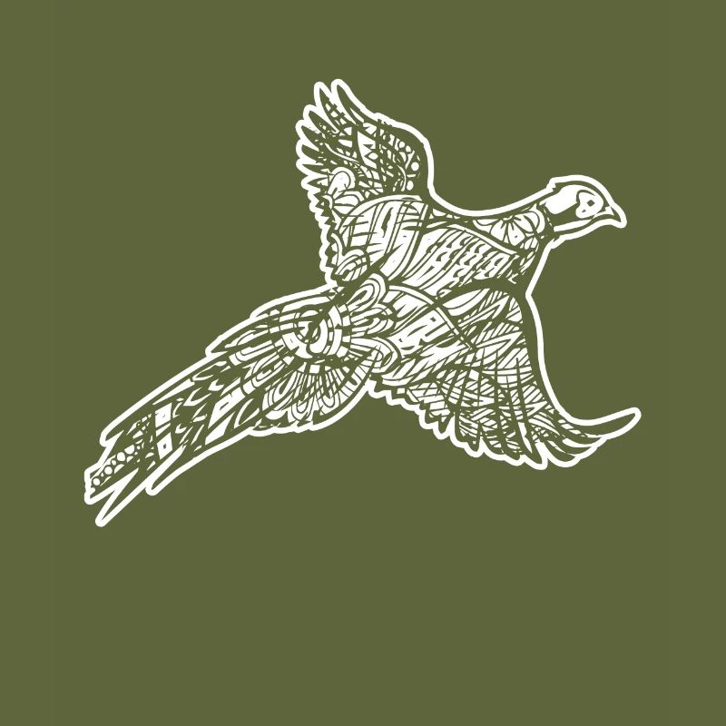 Pheasant Pheasant Floral Pattern