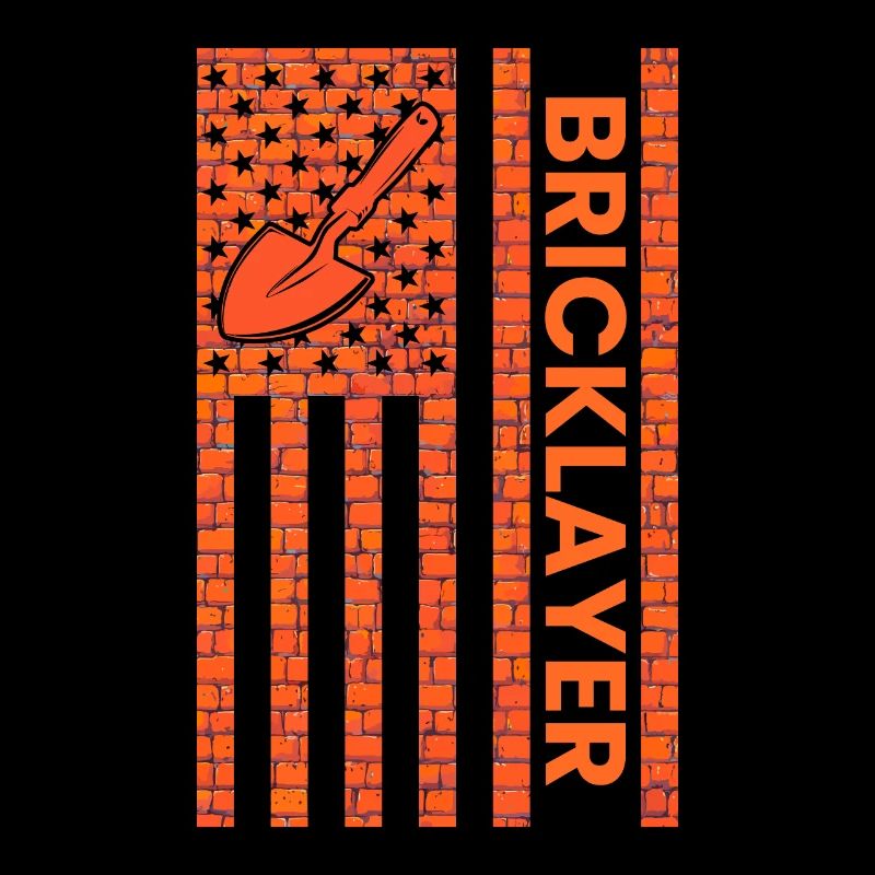 Bricklayer American Flag, brickmason brick masonry