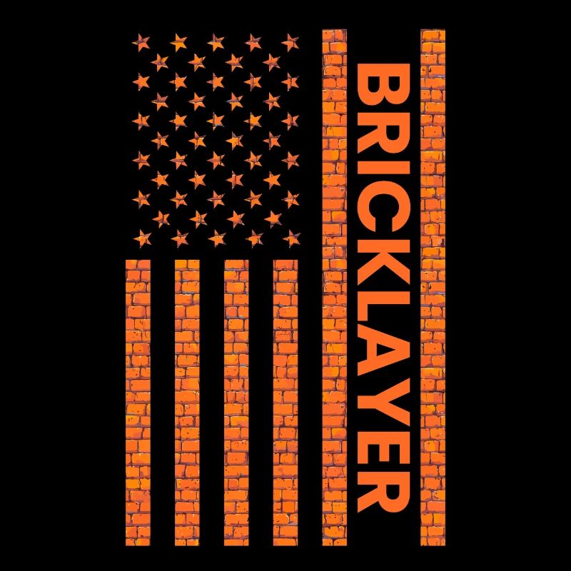 Bricklayer American Flag, brickmason brick masonry