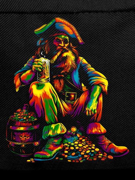 Pirate Captain Smoking Beer Popart