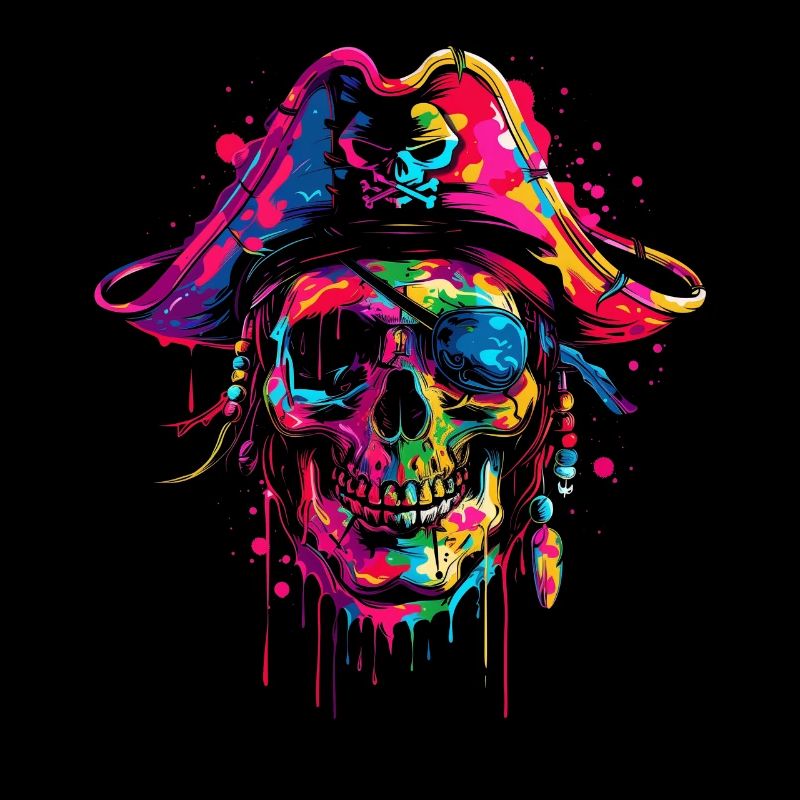 Pirate Captain Skull Popart