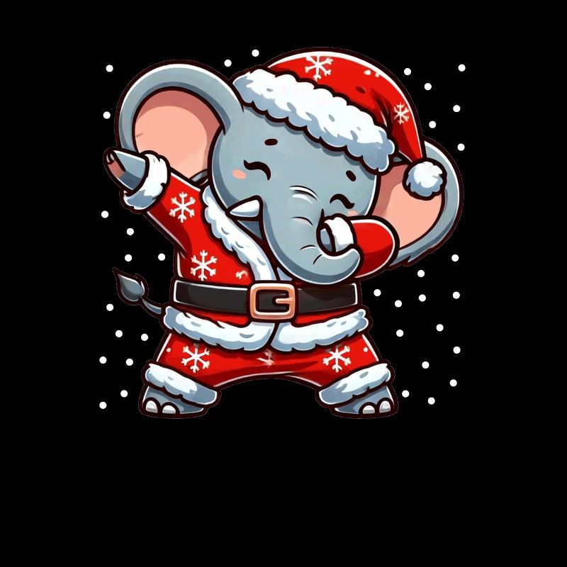 Noël éléphant Père Noël drôle