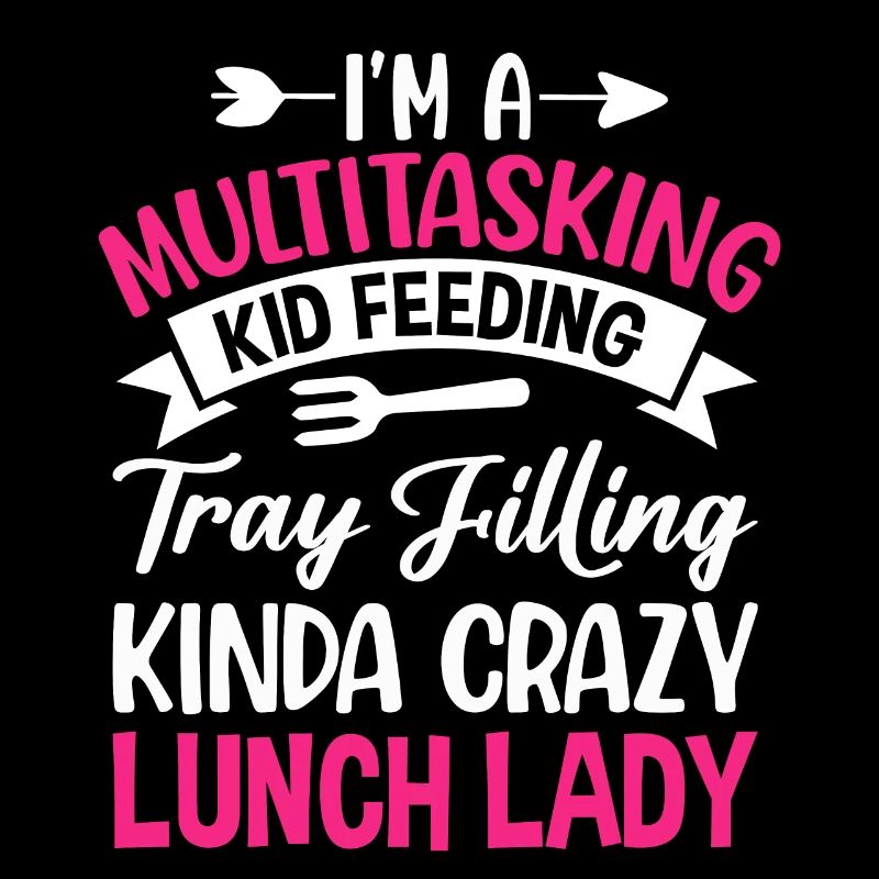 Cafeteria Employee Multitasking Child Feeding
