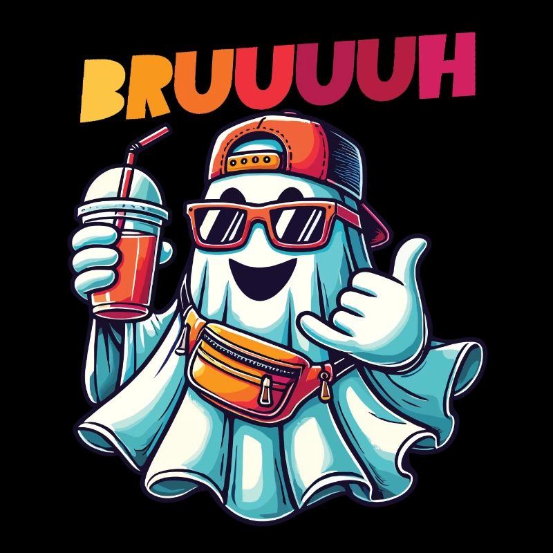 Cool Halloween Ghost Says Bruh