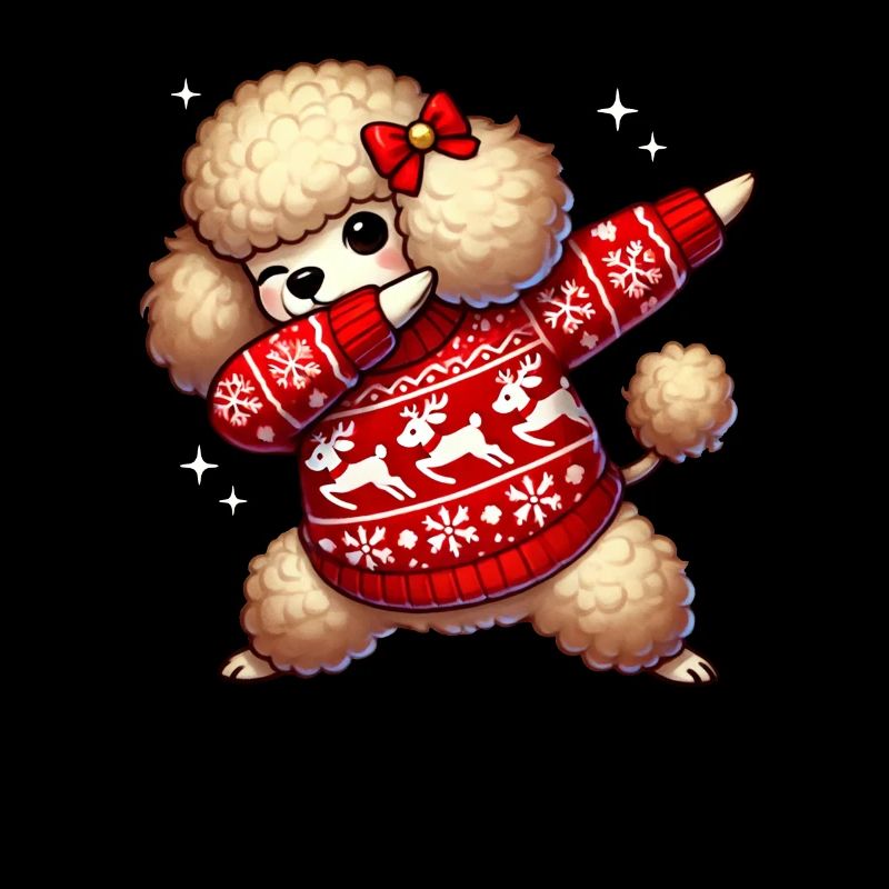 Noël caniche amant caniche moche