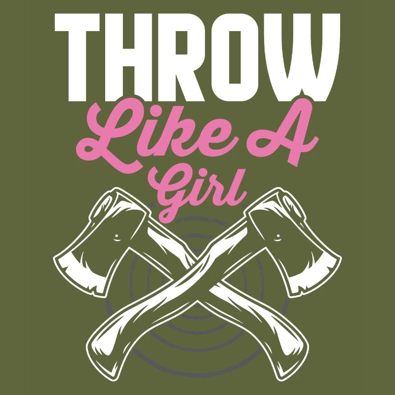 Axt werfendes Mädchen Beil-Werferin Wirf wie ein M