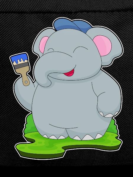 Elephant Painter Brush Painting