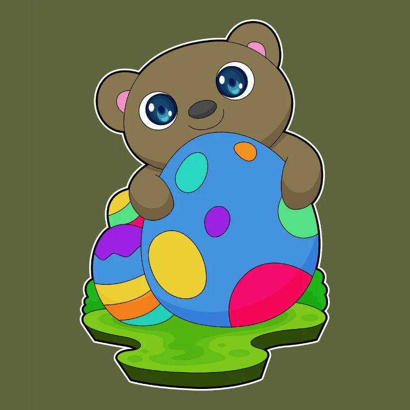 Bär Ostern Ostereier