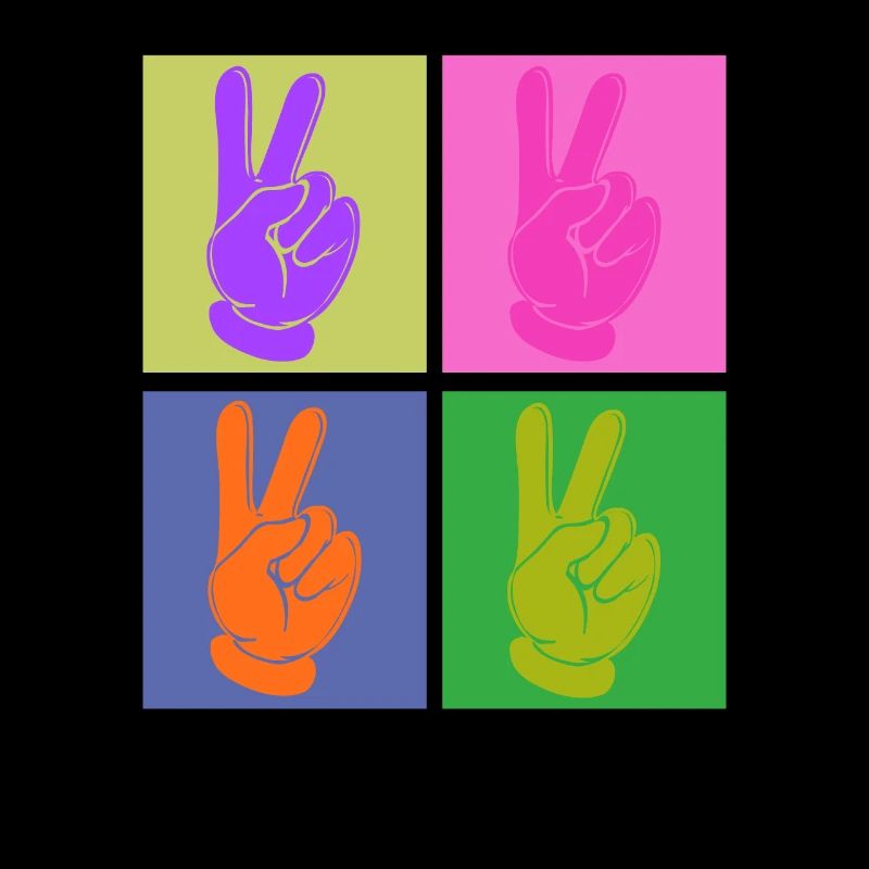 Colorful Peace Handle Pop Art Design