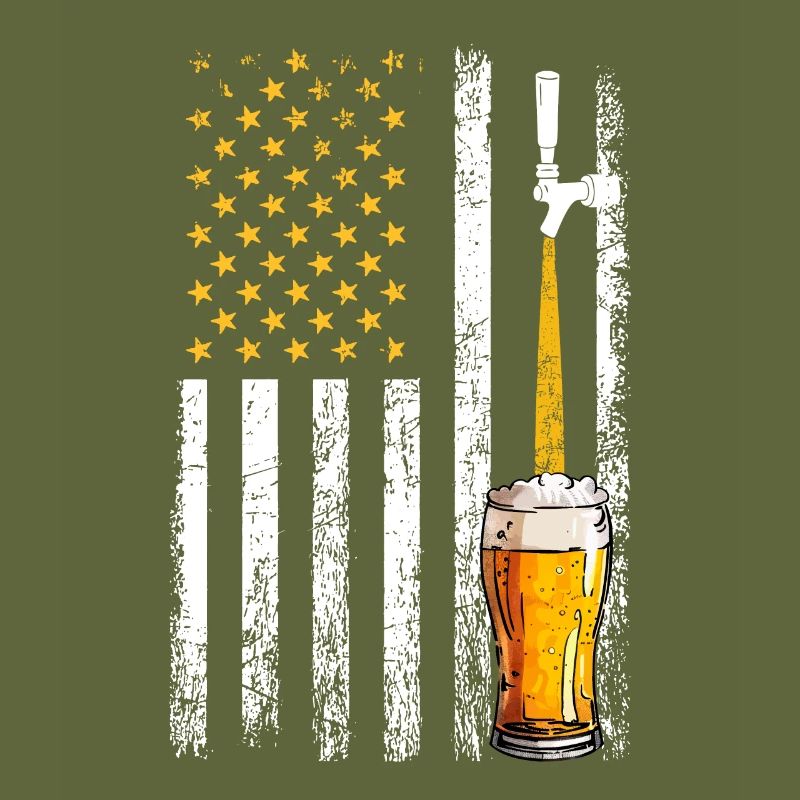 Crafbeer american flag, brewing