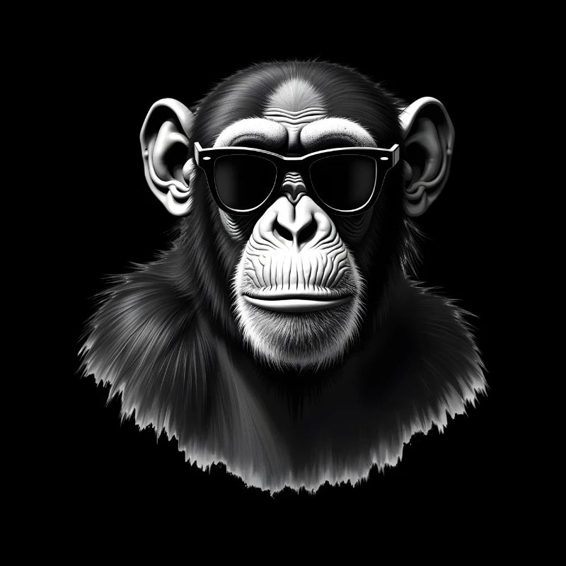Monkey with Sunglasses Animal Motif Art Monkey