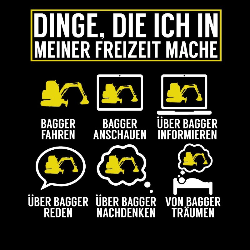 Baggerfahrer Lustige Bauarbeiter Beruf Excavator
