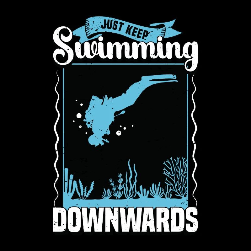 Plongée sous-marine Continuez simplement à nager nageur vers le bas