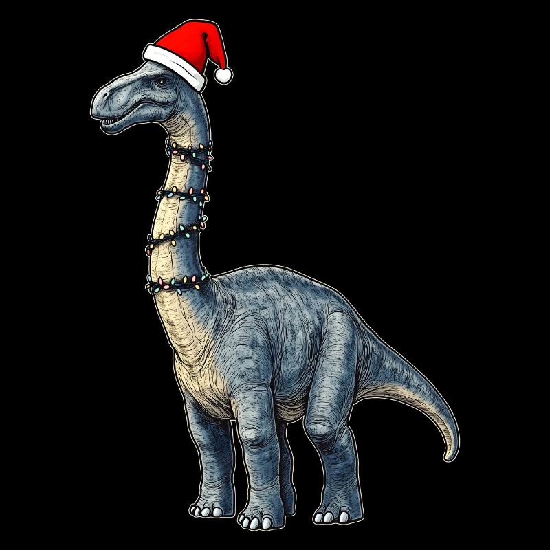 Brachiosaurus Dinosaur Santa Hat Xmas