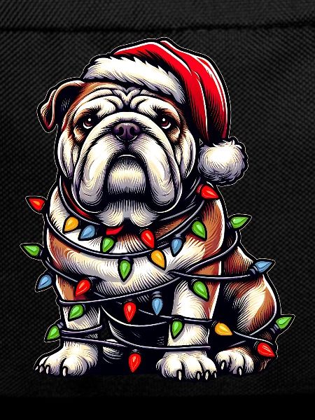 Bulldog Dog Christmas Hat Xmas