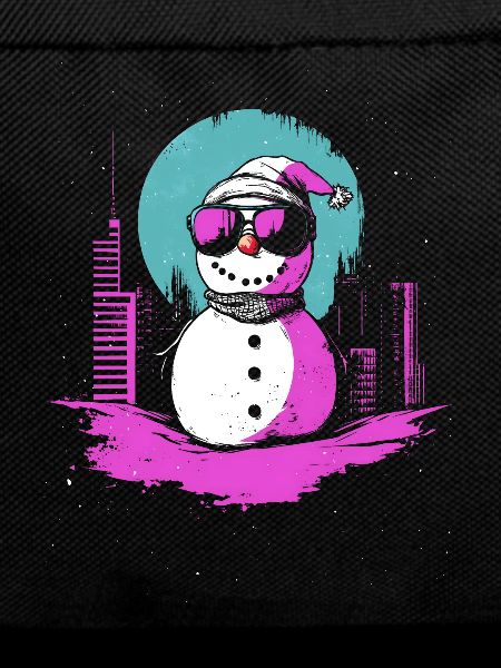 Retro Snowman Retrowave Synthwave Gift