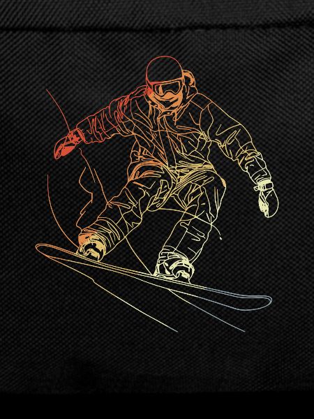 Snowboarder Sketch Retro