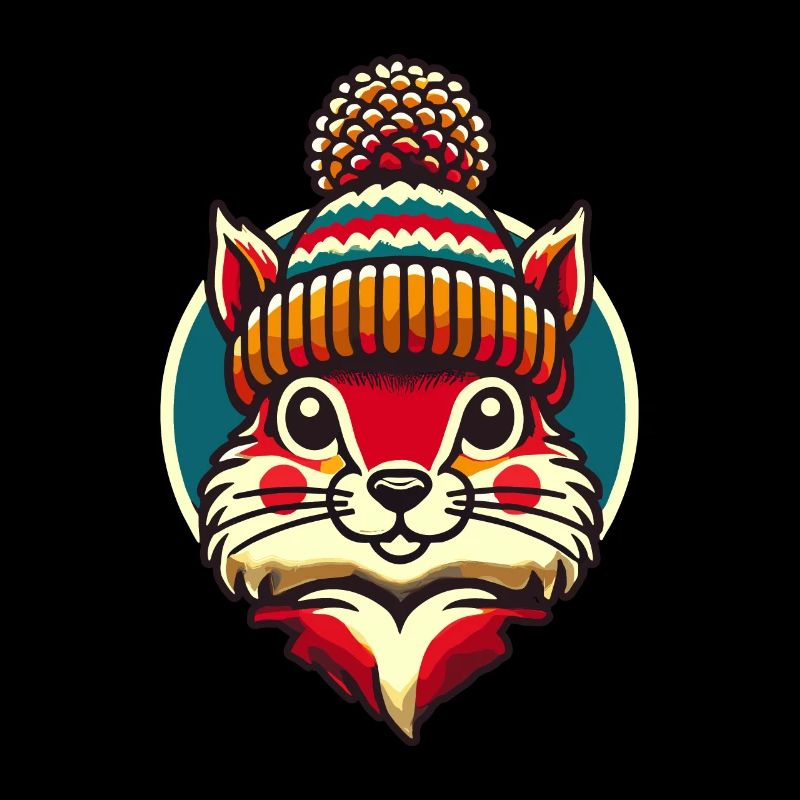 Merry Christmas Squirrel Winter Hat