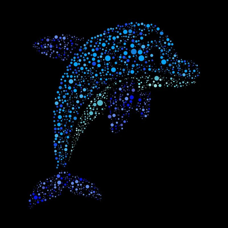 Bunter Delfin Kind Tier Meer Style Farbenfroh