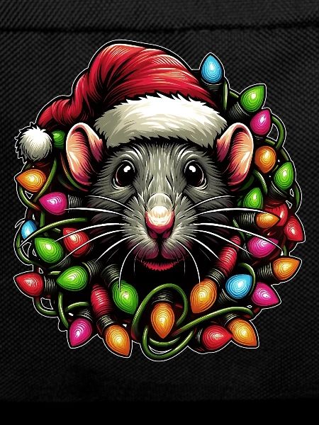 Rat Mouse Santa Hat Xmas