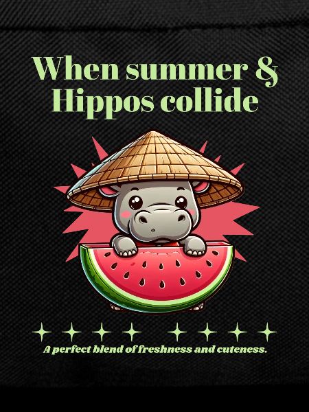 Hippopotamus with watermelon