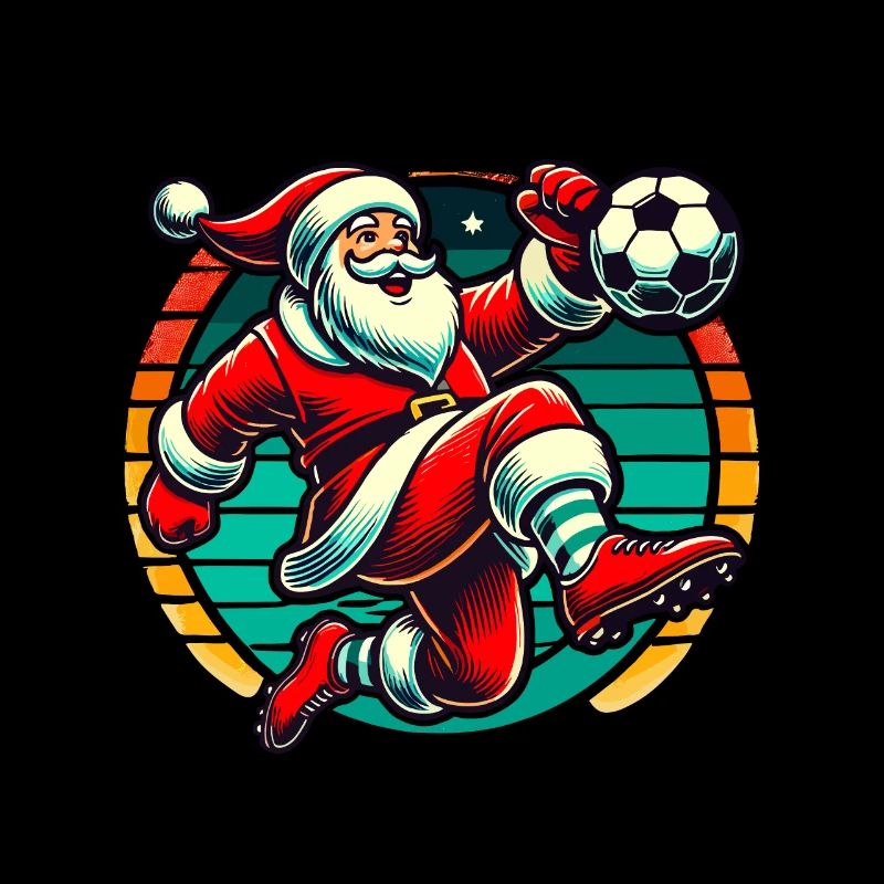 Christmas Soccer Playing Santa