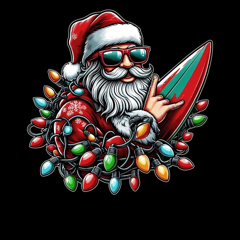 Père Noël Planche de surf Surf Surfer Noël