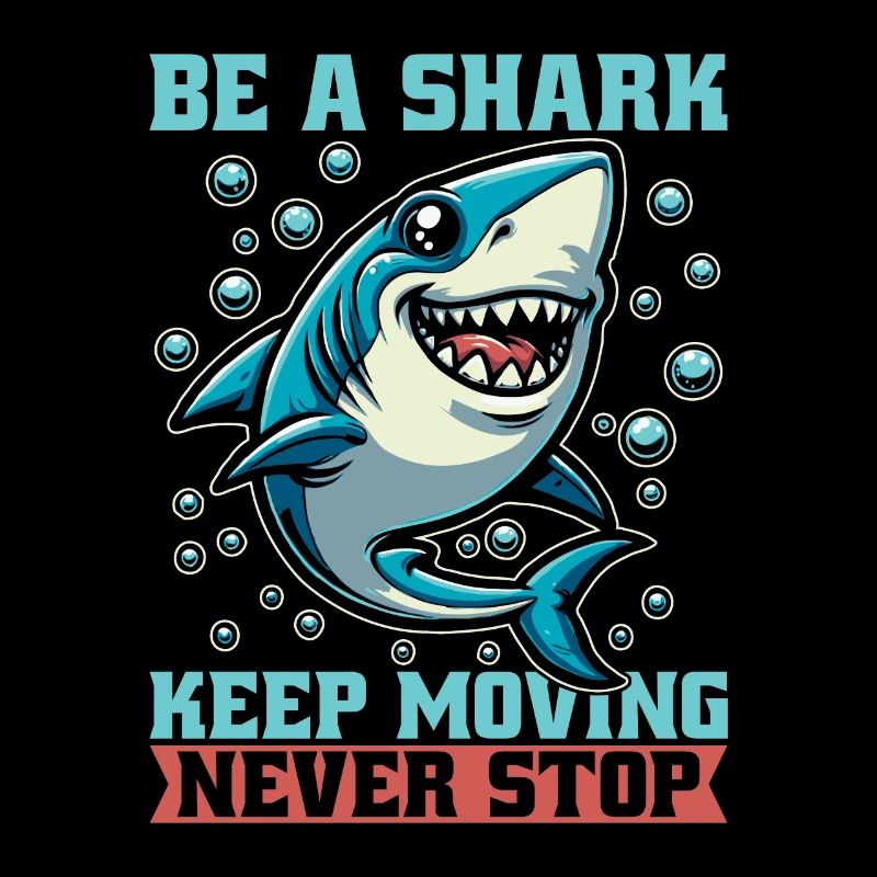 Passionné de requins Soyez un requin Continuez à bouger Apnée