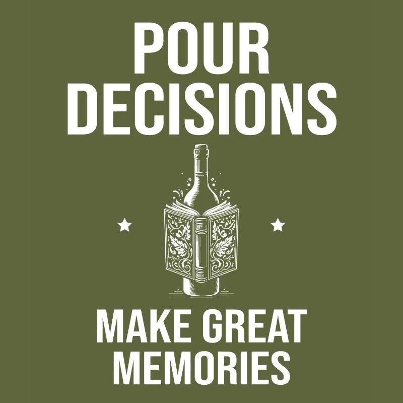 Pour decisions, make great memories, wine