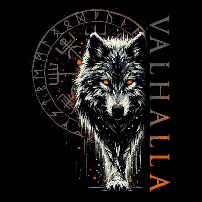 Valhalla Wolf Nordische Götter Wikinger Kompass