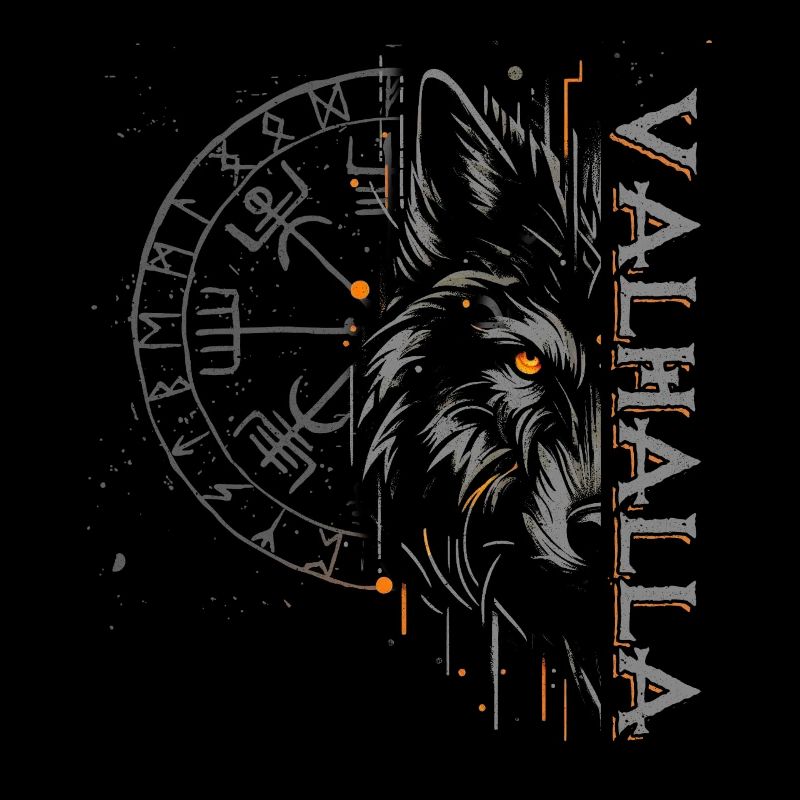 Valhalla Wolf Nordische Götter Wikinger Kompass