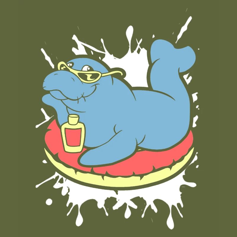 Funny Manatee Does Sunbath