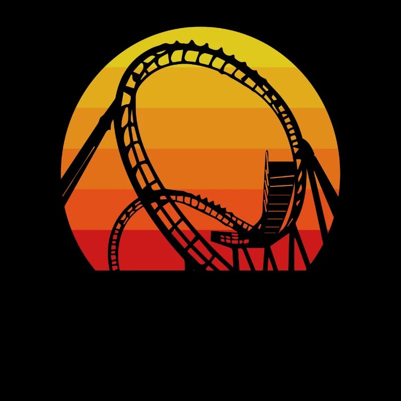 Roller Coaster Adventure Vintage Sunset
