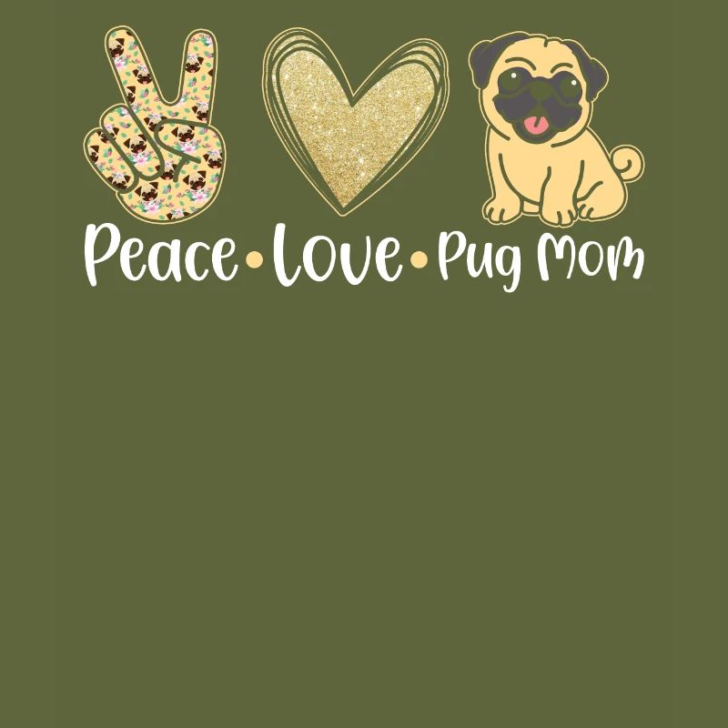 Frieden Liebe Mops Mutter Welpen Mutter Mops