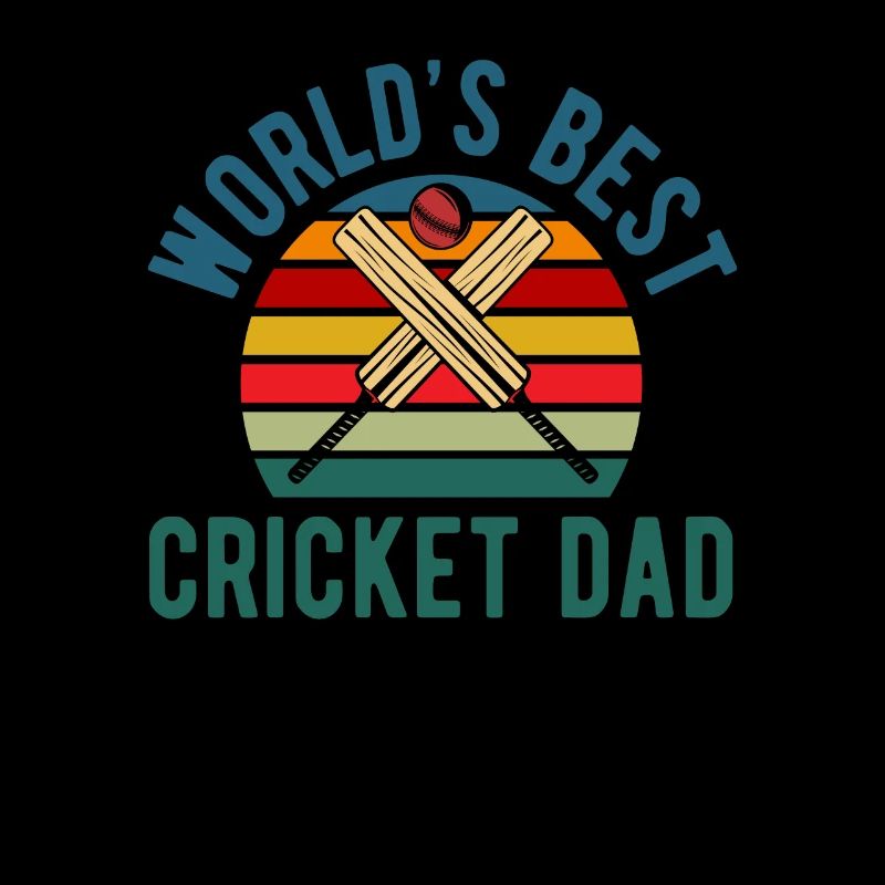 Best Cricketer Dad Retro Design