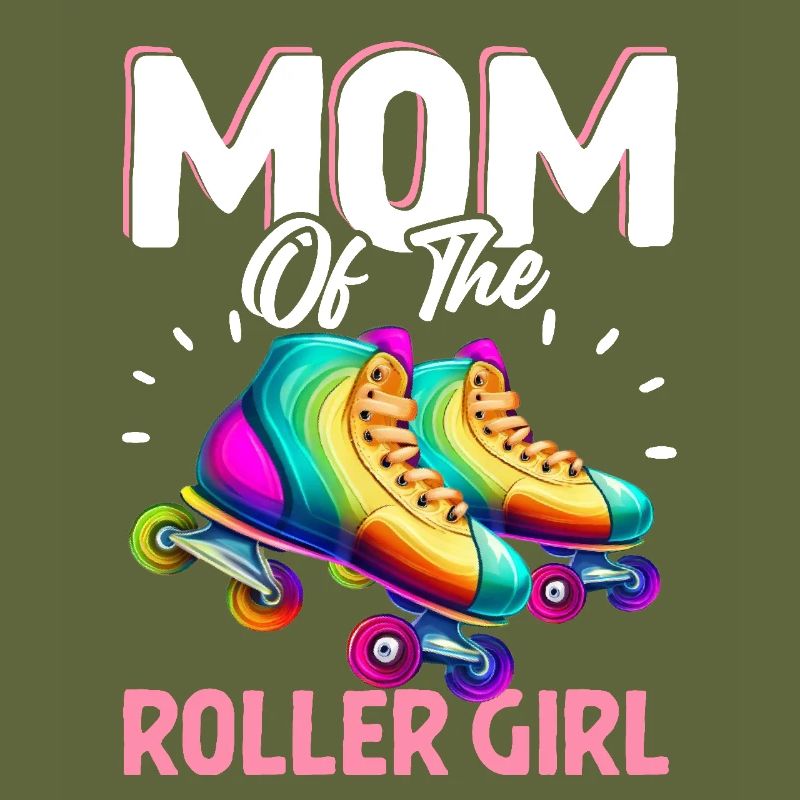 Mutter des Rollermädchens Rollschuhlaufen Roller